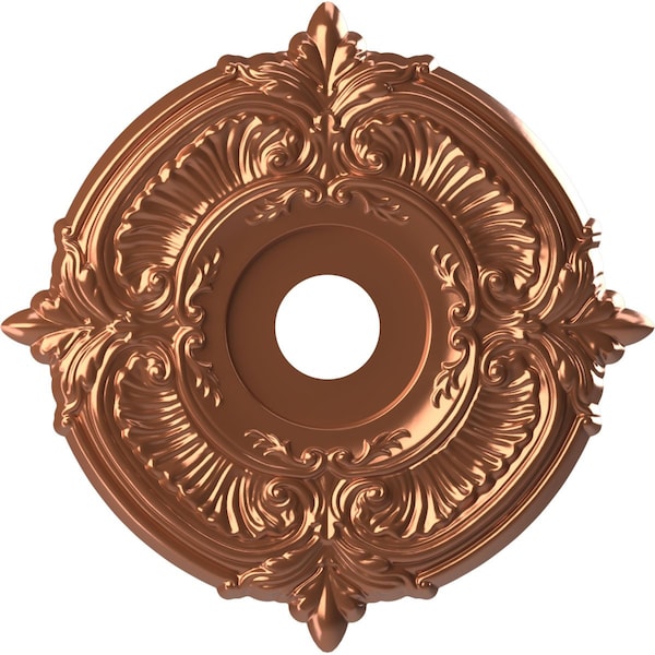 Ekena Millwork Attica PVC Ceiling Medallion (Fits Canopies up to 6 3/4"), Brght Coat Copper, 19"OD x 3 1/2"ID x 1"P CMP19ATBCO - main